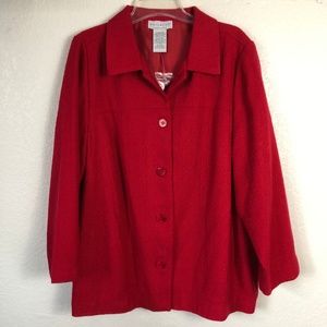 WHITE STAG Womens Blazer/Jacket 16W Red Tweed Swin